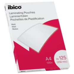 Caixa Ibico de 100 folhas de laminação Matte A4 125 mícrons - Superfície fosca - Papel laminado, fotos, cartões de visita