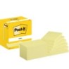 Post-It Pack of 12 Pads of 100 Repositionable Sticky Notes - Rectangular Shape - 76x127mm - Light Yellow Color