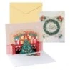 Carte de voeux de Noël 3D Cheminée Dohe avec enveloppe - Taille 15x17,5 cm - Imprimée en couleur