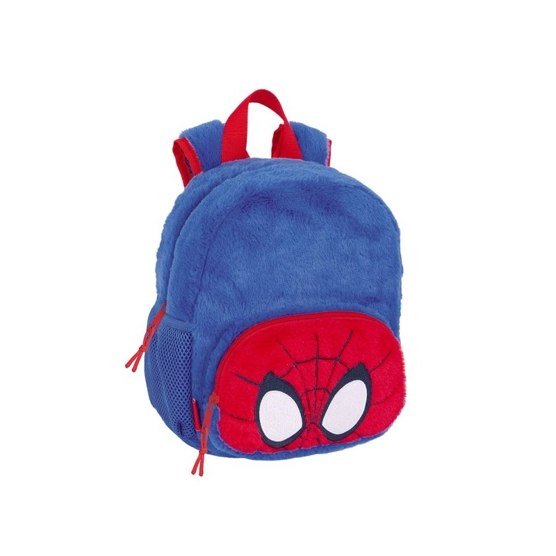 Mochila de pelúcia Safta Spidey - Cartão de identificação - Alças de mão - 6L - Material de pelúcia - Fácil de transportar