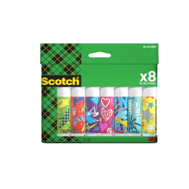 Scotch Pack de 8 Bâtons de Colle Adhésive Solide - 8g par Unité - Couleur Transparent