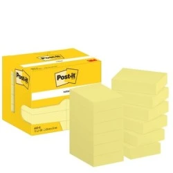 Post-It Pack de 12 Blocs de 100 Notas Adhesivas Reposicionables 38x51mm - Forma Rectangular - Caja Dispesandora - Color