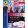 Stabilo Boss Naturecolors Wildflower Edition Pack of 4 Markers - Stroke between 2 and 5mm - Water-Based Ink - Colors Navy Blue