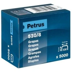 Petrus Box of 5000 530/8 Copper Staples for Nailer - 8mm Pin