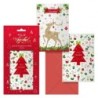 Dohe Caramelo Pacote de 8 Cartões de Natal com Envelope - 2 Modelos Diferentes - Tamanho 12,2x23,5cm - Papel Offset - Impresso