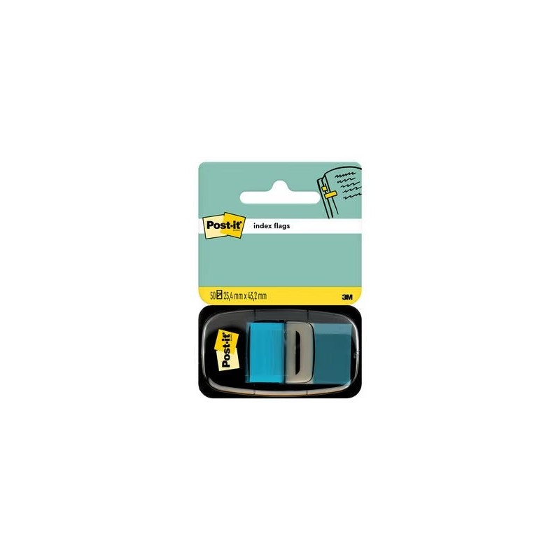 Dispensador Post-it Index com 50 Marcadores Reposicionáveis ​​25,4 x 43,2mm - Adesão Firme - Para Marcar, Apontar ou Destacar