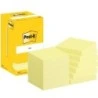 Pacote Post-It de 12 Blocos de 100 Notas Autoadesivas Reposicionáveis ​​- Formato Quadrado - 76x76mm - Amarelo Claro