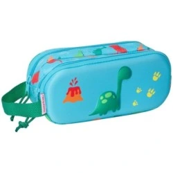 Mala Safta Dino - 2 Compartimentos com Zíperes - Alça Lateral - Cor Azul
