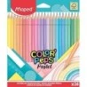 Maped Color´Peps Pastel Pack de 24 Lapices de Colores Triangulares - Mina Suave - Madera Certificada FSC - Colores Pastel