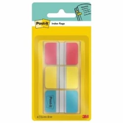 Distributeur d'index Post-It avec 66 marqueurs repositionnables - Forme rectangulaire - Couleurs assorties