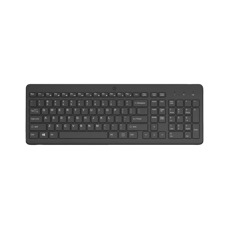 HP 225 Teclado Inalambrico 2.4GHz - 12 Atajos Fn Integrados - Indicadores LED Bloq Num, Bloq Mayus y Bateria - Autonomia hasta