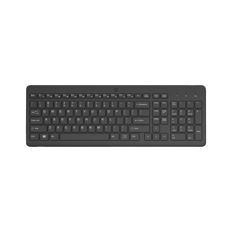 Teclado sem fio HP 225 2,4 GHz - 12 atalhos Fn integrados - Indicadores LED Num Lock, Caps Lock e bateria - Autonomia de até 16
