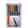 Stabilo OHPen Pack de 8 Rotuladores Permanentes - Punta Media - Trazo de 1mm - Agarre Antideslizante - Tapon Ventilado