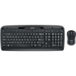 Logitech MK330 Wireless Multimedia Keyboard + Mouse Pack 3 Buttons - Ambidextrous Use - Black Color