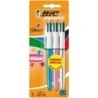 Bic 4 Colours Shine Pack de 3 Stylos à Bille Rétractables - Pointe de 1mm - Trait de 0.4mm - Encre à Base d'Huile - Corps