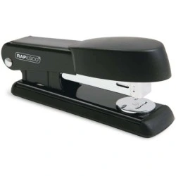 Rapesco Bowfin Grapadora Metalica de Sobremesa - Hasta 25 Hojas - Grapas 26/6, 24/6 - Grapado Cerrado y Abierto - Color Negro