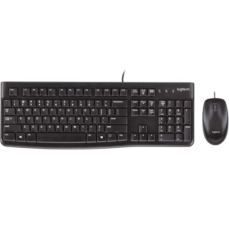 Logitech MK120 Pack USB Keyboard + Mouse 1000dpi 3 Buttons - Ambidextrous Use - Black Color