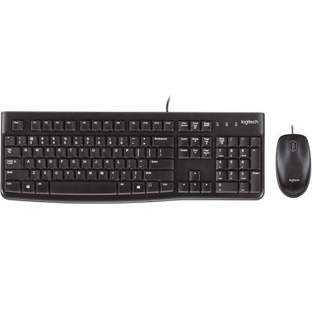 Logitech MK120 Pack USB Keyboard + Mouse 1000dpi 3 Buttons - Ambidextrous Use - Black Color