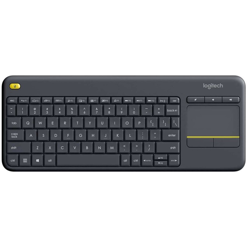 Logitech K400 Plus Teclado sem fio Touchpad - PC, TV - Preto