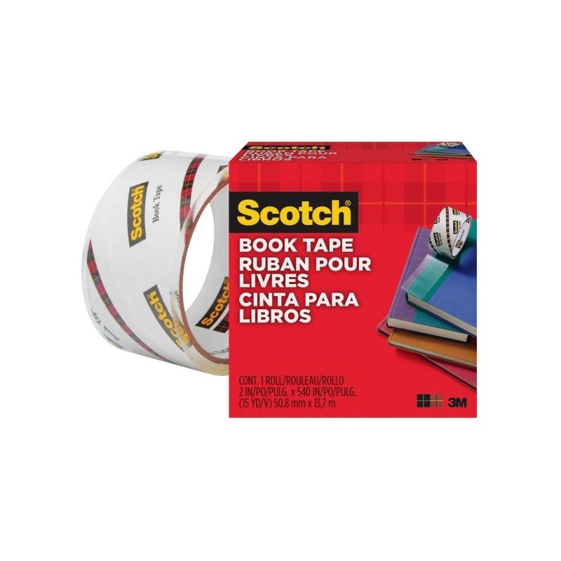 Scotch Cinta Adhesiva para Reparacion de Libros - 50.8mm x 13.7m - Color Transparente