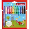 Stabilo Power Max Pack of 12 Broad Tip Felt Pens - 3mm Line - Washable Ink - Does Not Dry Out - Assorted Colours