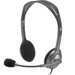 Logitech H111 Casque Stéréo avec Microphone - Microphone Rotatif - Arceau Ajustable - Jack 3,5 mm - Câble 1,80 m - Couleur Gris