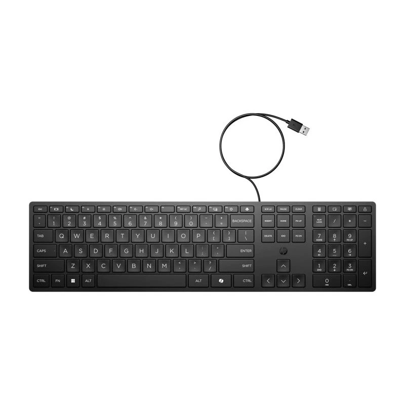 Clavier USB HP 320K - Touches silencieuses à profil bas de 2,0 mm - Touche copilote AI - Verrouillage des