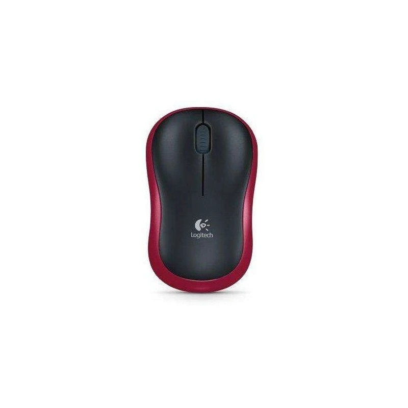 Logitech M185 Raton Inalambrico 1000dpi - 3 Botones - Uso Ambidiestro - Color Negro/Rojo