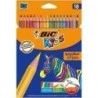 Bic Kids Evolution Stripes Caja de 18 Lapices de Colores surtidos - Fabricados en Resina - Punta Ultraresistente - Mina