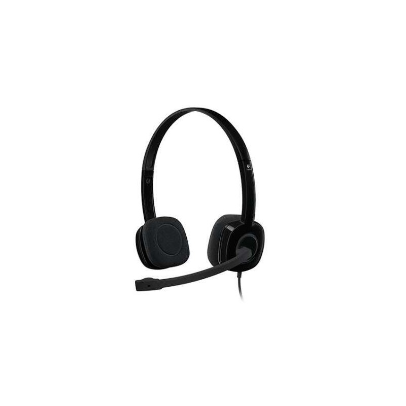 Logitech H151 Auriculares con Microfono - Microfono Giratorio - Controles en Cable - Diadema Ajustable - Conexion Jack 3.5mm
