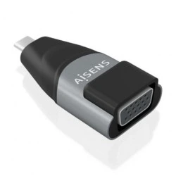 Aisens Aluminum USB-C to VGA Converter - USB to VGA Signal Transmission - Resolution 1920×1200@60Hz - Compatible with Macbook