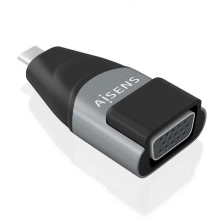 Aisens Aluminum USB-C to VGA Converter - USB to VGA Signal Transmission - Resolution 1920×1200@60Hz - Compatible with Macbook