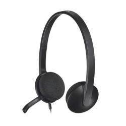 Logitech H340 Auriculares con Microfono USB - Microfono Plegable - Diadema Ajustable - Almohadillas Acolchadas - Cable de 1.80m
