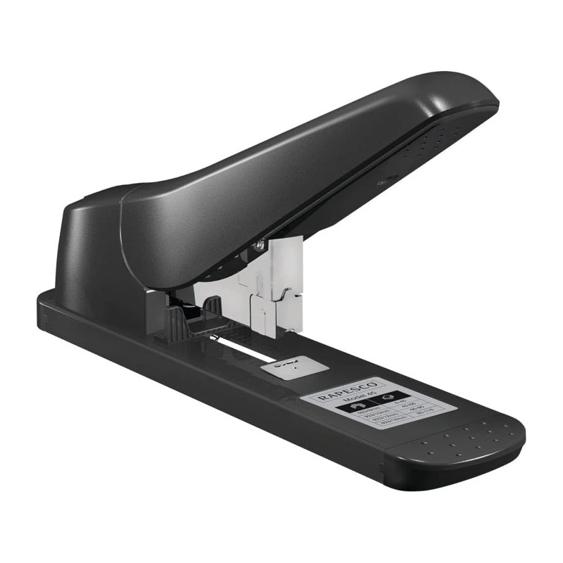 Agrafador grosso Rapesco 1063 AV-45 - Capacidade 115 folhas - Agrafamento fechado - Carregamento traseiro - Cor preta