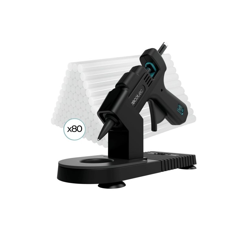 Pistola de cola quente Cecotec Perfect Fix 20 - 20W - Temperatura até 180ºC - Protetor de mesa - 80 barras de silicone 7mm