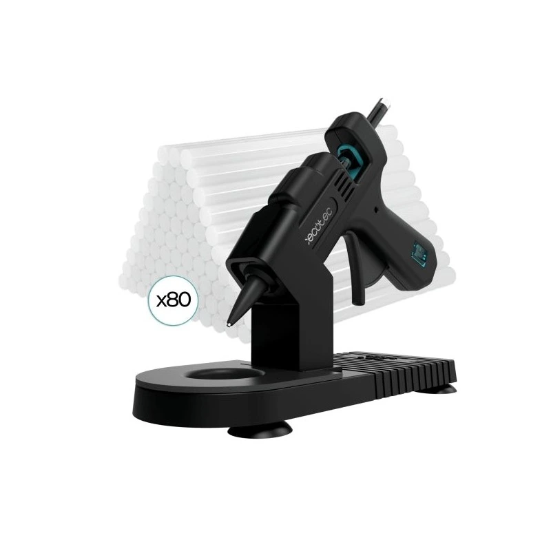 Pistola de cola quente Cecotec Perfect Fix 20 - 20W - Temperatura até 180ºC - Protetor de mesa - 80 barras de silicone 7mm