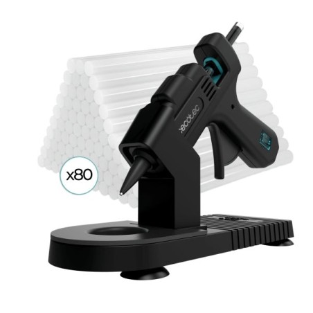 Pistola de cola quente Cecotec Perfect Fix 20 - 20W - Temperatura até 180ºC - Protetor de mesa - 80 barras de silicone 7mm