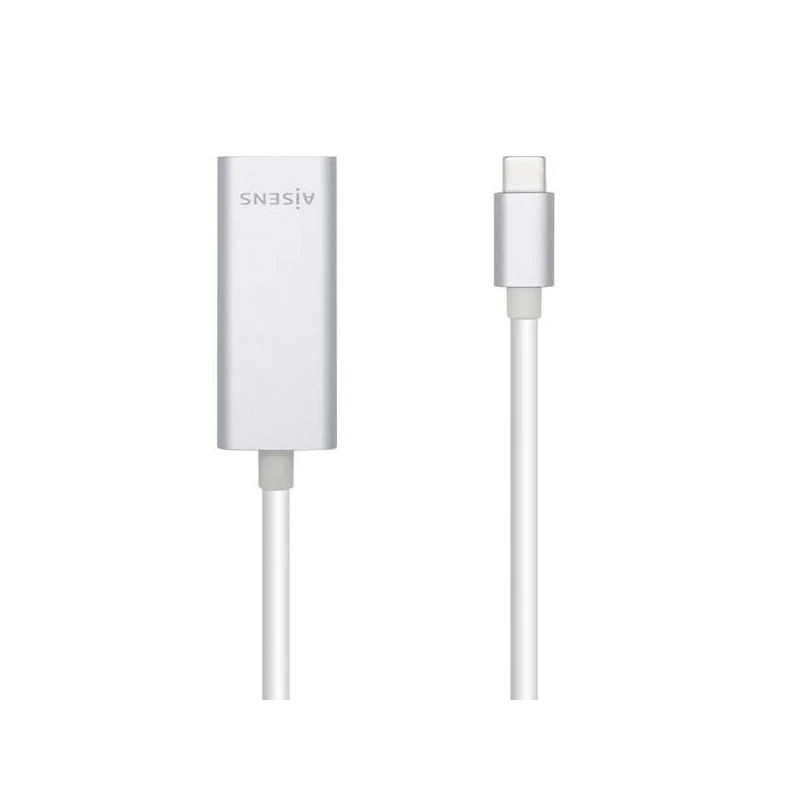 Aisens Conversor USB3.1 Gen1 USB-C a Ethernet Gigabit 10/100/1000 Mbps - 15cm - Color Plata