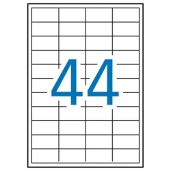 Apli Pack de 4.400 Etiquetas Rectangulares 48,5 x 25,4mm - 100 Hojas por 44 Etiquetas - Adhesivo Removible - Cantos Rectos