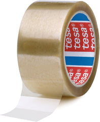 Tesa 4089 Ruban d'Emballage 50mm x 66 Mètres - Fabriqué en Polypropylène - Adhésif en Caoutchouc Naturel - Transparent