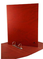 Mariola Carpeta de 2 Anillas Carton Forrado Papel Plastificado Cuero - Tamaño Cuarto Natural - Anillas Mixtas 40mm - Medidas 24x21x5.5cm - Color Marron