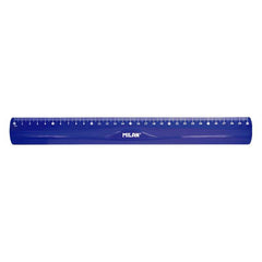 Milan Regla Flexible y Resistente - Longitud 30cm - Color Azul Translucido