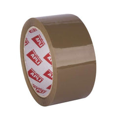 Apli Premium Silent Packing Tape 48mmx6m 32 Micron PVC - Solvent Adhesive - Extra-Strong Seal - Silent Unwind - Brown