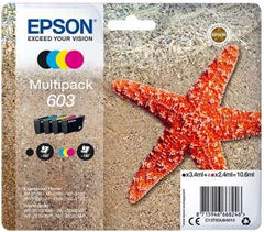 Epson 603 Pack de 4 Cartouches d'encre Originales - C13T03U64010