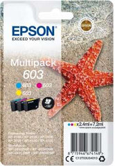 Epson 603 Pacote de 3 cartuchos de tinta originais - Ciano, Magenta, Amarelo - C13T03U54010