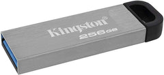 Kingston DataTraveler Kyson Memoria USB 256GB - 3.2 Gen 1 - 200 MB/s en Lectura - DiseÃ±o Metalico - Color Plata (Pendrive)