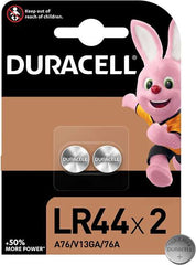 Duracell Pilas Alcalinas de Boton LR44 76A/A76/V13GA 1.5V - 2 Unidades
