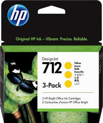 HP 712 Amarillo Pack of 3 Original Ink Cartridges - 3ED79A