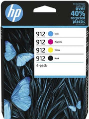 HP 912 Pack of 4 Original Ink Cartridges - 6ZC74AE