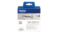 Brother DK22212 - Original Personalized Size Labels - Wide 62mm x 15.24 meters - Black text on white background